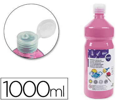 Témpera líquida Liderpapel escolar 1000ml. rosa